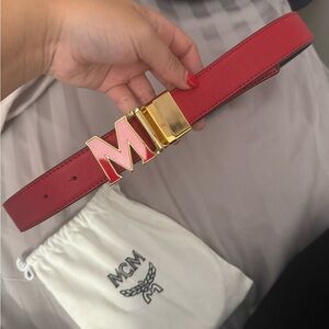 MCM belt reversible red and black belt designer